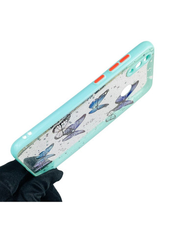 Чохол для Y7 2019 з блискітками з метеликами на хуавей у7 2019 бірюзовий Huawei (366388059)