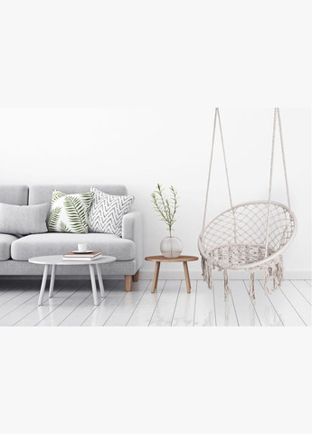 Гойдалка гніздо зі спинкою 80 см плетена Cream (5902340315866) togo (316391113)