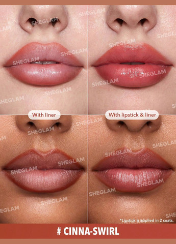Помада-олівець для губ 2 в 1 Glam 101 Lipstick & Liner Duo Sheglam (309569416)