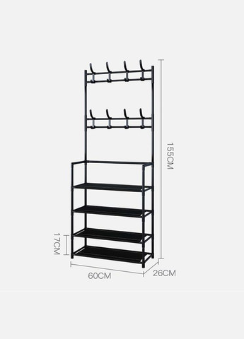 Стійка для одягу і взуття, вішалка для одягу Multifunctional Rack RD-6 Чорна No Brand (340111913)