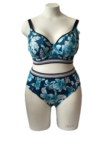 Блакитний літній купальник роздільний 7223-7224 роздільний, балконет Elomi Island Lily