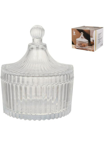 Цукорниця скляна Crystal Glass 250мл для цукру та спецій з кришкою цукерниця для сипучих продуктів BonaDi (368986909)