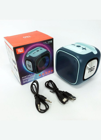 Портативна Bluetooth-колонка TG359 7W з RGB-підсвіткою, акумуляторна колонка для музики. Колір: синій T&G (302891909)