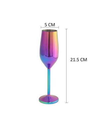 Бокал для шампанского 200 мл радужного цвета из нержавеющей стали REMY-DECOR (293152610)