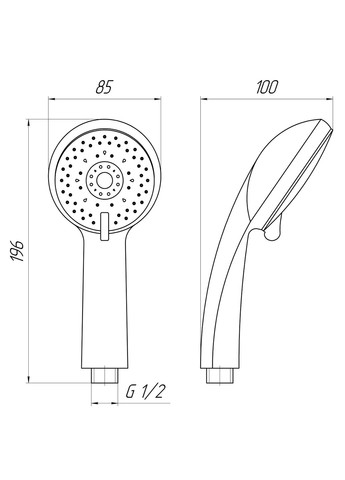 Душова лійка NS-1227-P Globus Lux (333703740)