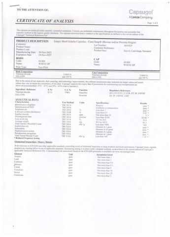 Капсули Желатинові "0" Білі Порожні 100 шт Бельгія 0,68 мл Тверді Пусті Капсули для Ліків Lonza (279835817)