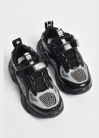 Чорні осінні кросівки для дівчинки чорного кольору Let's Shop