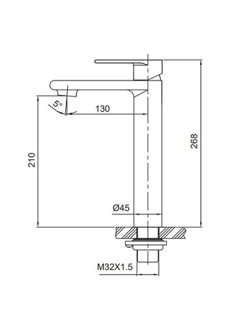 Змішувач для умивальника KI-11015-02 високий (з нерж. сталі) (Колір нерж) (KR4782) KOER (321185110)