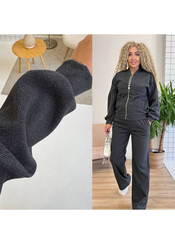 Костюм 3073 кашемир двойка елка,бомбер и брюки прямого кроя Україна (367915030)