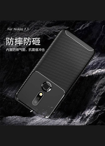 Силиконовый чехол для Nokia 7.1 бампер под карбон Viseaon (322212032)