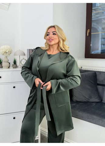 Домашній костюм трійках велюр спорт. Штани,футболка та халат Україна (366222451)