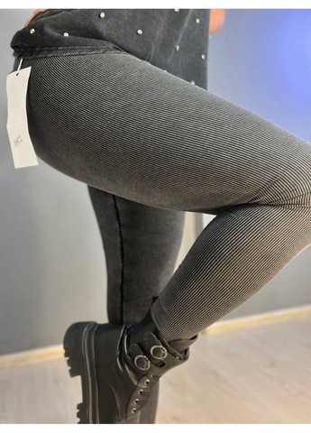 Лосини жіночі A-N 2306 рубчик варка трикотаж сірий No Brand (305848718)