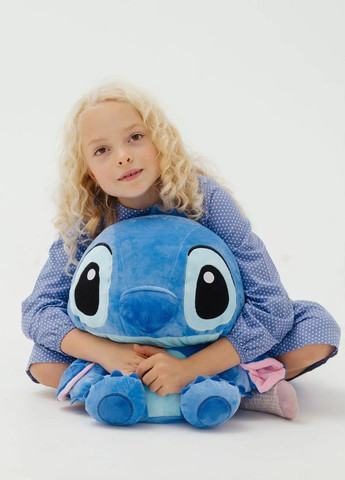 М’яка іграшка Стіч 45 см обіймашка блакитний плюшева з довгими вушками Lalapka (366213697)