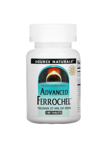 Витамины и минералы Advanced Ferrochel, 180 таблеток Source Naturals (293479329)