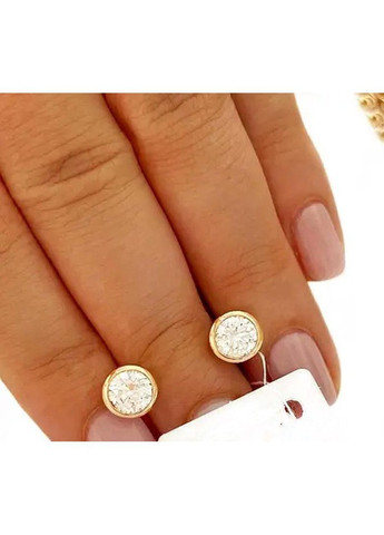 Камінчик на Волосіні + Сережки-гвоздики. Позолота No Brand (364502954)