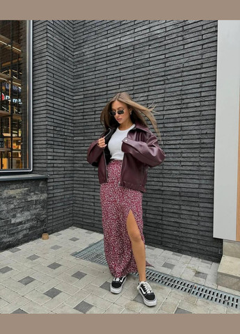 Красная повседневная, кэжуал цветочной расцветки юбка No Brand карандаш