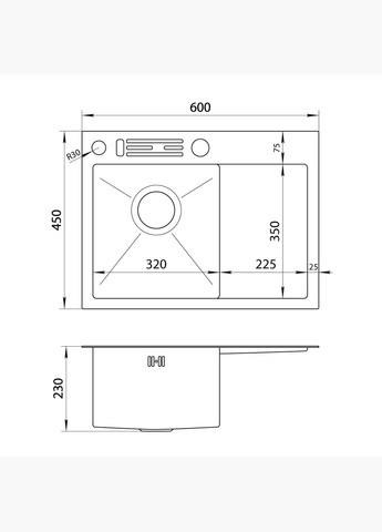 Комплект кухонной мойки и смесителя из нержавеющей стали NS6045 Nett (316390670)