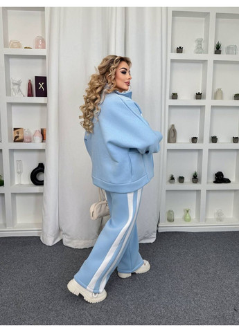 Костюм спортивный ОВЕРСАЙЗ с качественным накатом, тренировка на флисе, штаны и кофта на молнии Україна (365574382)