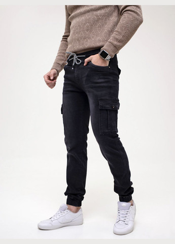 Черные демисезонные джинсы GN4-149 ISSA PLUS