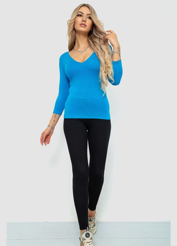 Бирюзовая демисезон футболка женская с удлиненным рукавом, цвет джинс, Ager