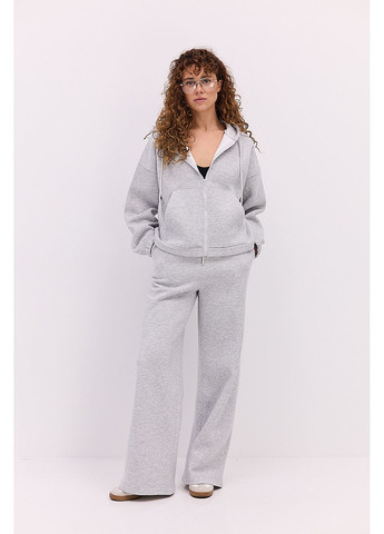 Женский спортивный костюм утепленный с зип-худи серый меланж Arjen (361056770)