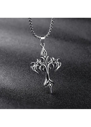 Ретро підвіска-тотем Хрест "Огнем і Хрестом" у формі давнього хреста 5.5 см на ланцюжку 60 см AurumLux263 Liresmina Jewelry (301580460)