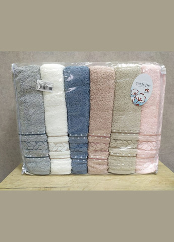 Набір рушників VIP Cotton - Filiz 70*140 (6 шт) Cestepe комбінований