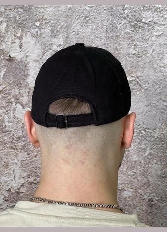 Кепка чоловіча чорна із чорним лого No Brand (340317252)