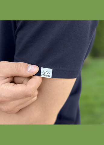 Синяя стильная мужская однотонная футболка синяя с коротким рукавом Freedom