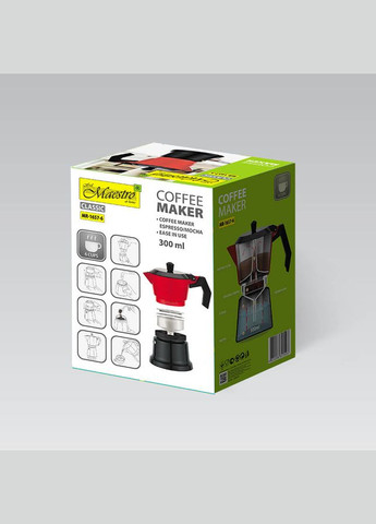 Кавоварка гейзерна МR-1657-6 300 мл 6 чашок червона Maestro (364109573)