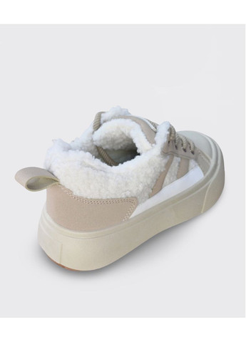 Бежеві жіночі зимові кеди на хутрі бежеві (mx142) 40 Метелик