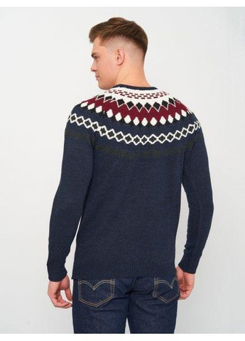 Комбинированный джемпер демисезон,темно-синий-бордовый-белый, Solid