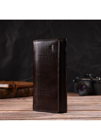 Гаманець жіночий з лакованої натуральної шкіри з тисненням CANPELLINI Коричневий Верховинка 21708 (398291903)