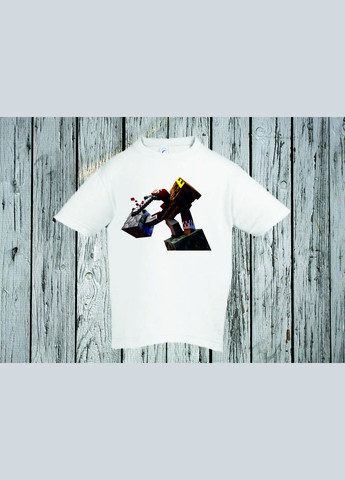 Біла демісезонна футболка youstyle майнкрафт 0261 Gildan