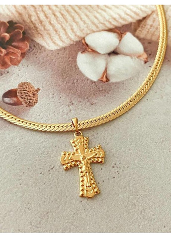 Позолоченная Цепочка 50см + Крестик. Позолота No Brand (358939808)