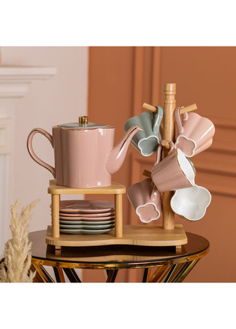 Чайный сервиз на 6 персон с бамбуковой подставкой HP-15-25 Yiwu (369143025)