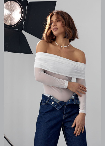 ЖІНОЧЕ БОДІ З СІТКИ ІЗ ВІДКРИТИМИ ПЛЕЧИМА Liton (296469578)