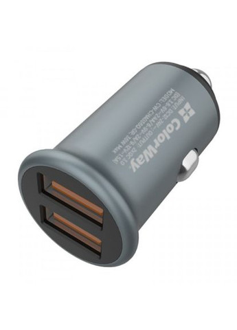 Зарядний пристрій Colorway 2usb quick charge 3.0 (36w) gray (268143143)