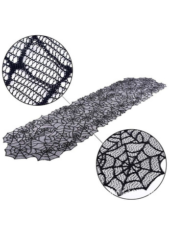 Хелловін декор скатертина Павутина 203 на 50 см чорний Jannet (302398742)