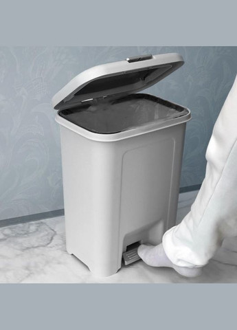 Відро для сміття з кришкою та педаллю BIN-03 18L GRAY MVM (317286344)