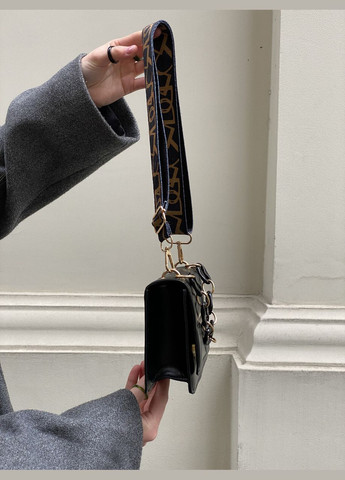 Жіноча сумка 10277 крос-боді на ремінці чорна No Brand (296008214)