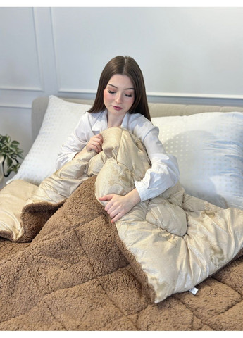 Одеяло полуторное стеганное зимнее из верблюжьей шерсти 21481 150х210 см коричневое Leri Max (365719084)