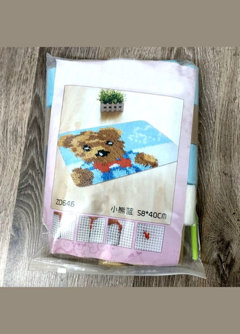 Набір для килимової вишивки килимок ведмедик (основа-канва, нитки, гачок для килимової вишивки) No Brand 1914 (294720768)