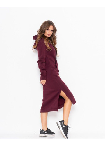 Бордова повсякденний сукня 11104 бордовий ISSA PLUS