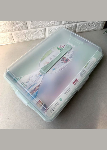 Прямокутна пластикова тортовниця з кришкою 44*30*10 см з засувками Алеана (364195607)