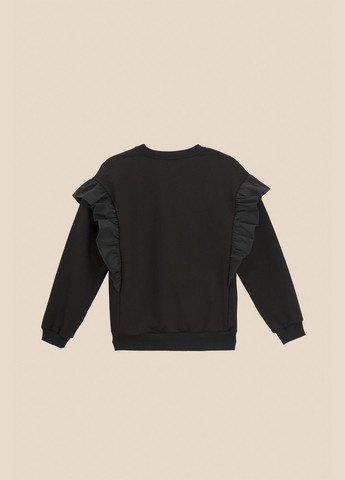 LAWA світшот однотонний для дівчинки gtc02310 152 см shop (2000991016200) однотонний чорний повсякденний бавовна, поліестер, лайкра