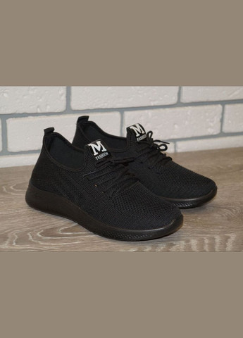 Черные демисезонные кроссовки текстильные подростковые черные Canoa