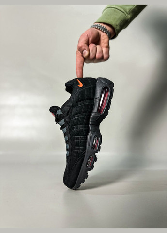 Чорні Осінні кросівки чоловічі air max 95 black | найк аір макс 95 чорні No Brand