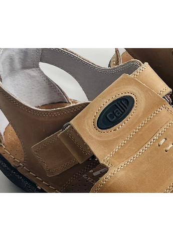 мужские кожанные сандалии (28 см) бежевые (1319) Calif