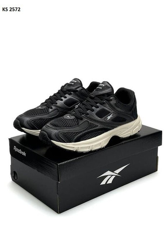 Черные демисезонные кроссовки мужские reebok premier trinity kfs black white рибок No Brand